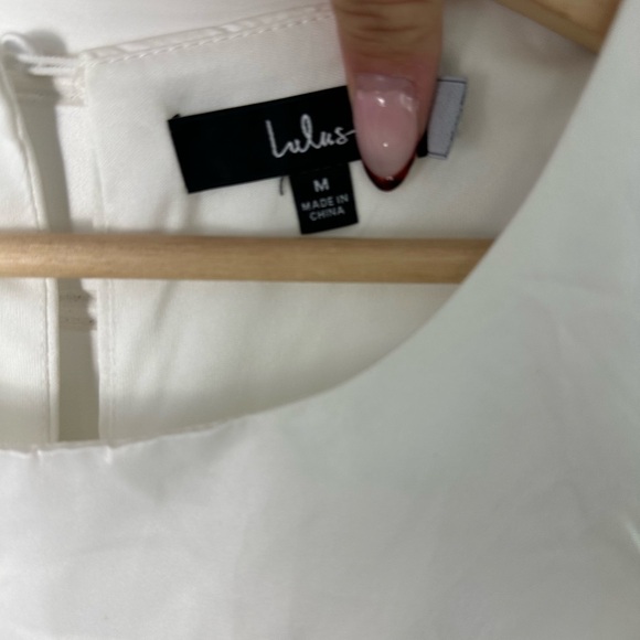 Lulus Magnificent Presence White Ruffled Asymmetrical Midi Dress - Picture 7 of 7